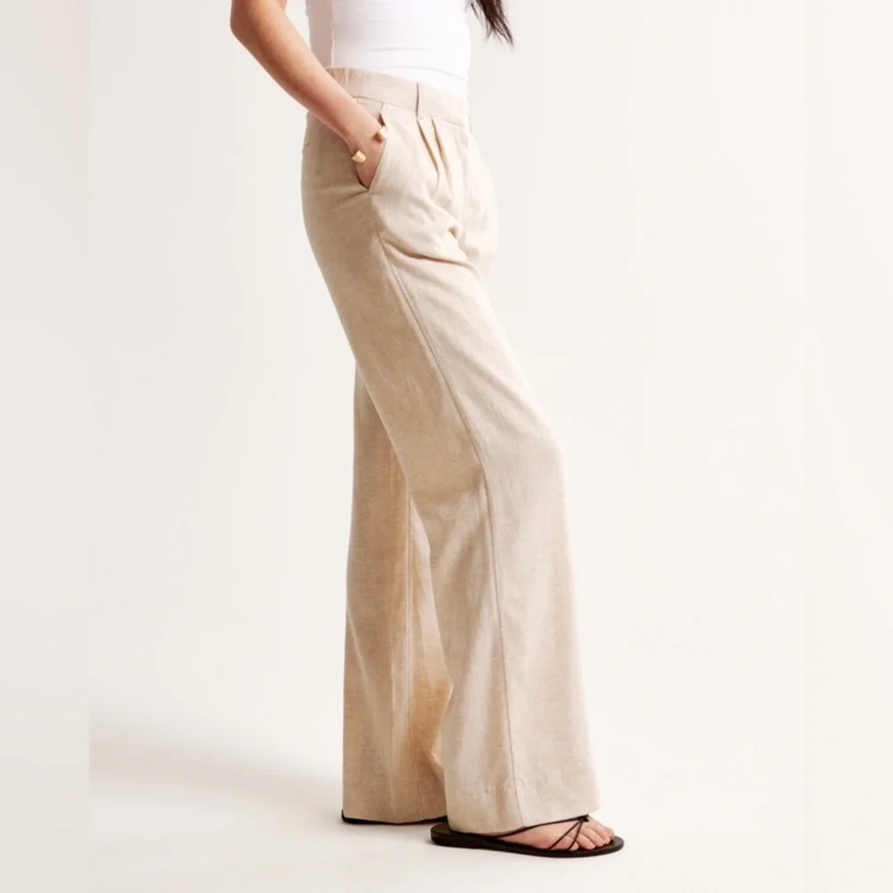 A&F Sloane Low Rise Tailored Linen-Blend Pant - Picture 7 of 9